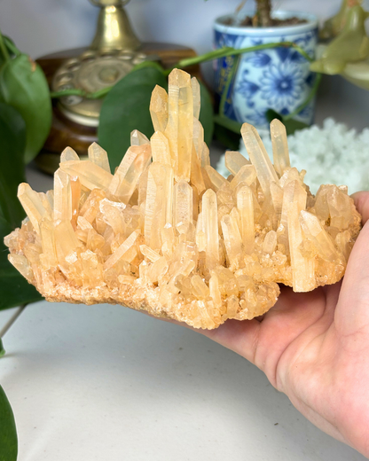 Large Tangerine Quartz Cluster