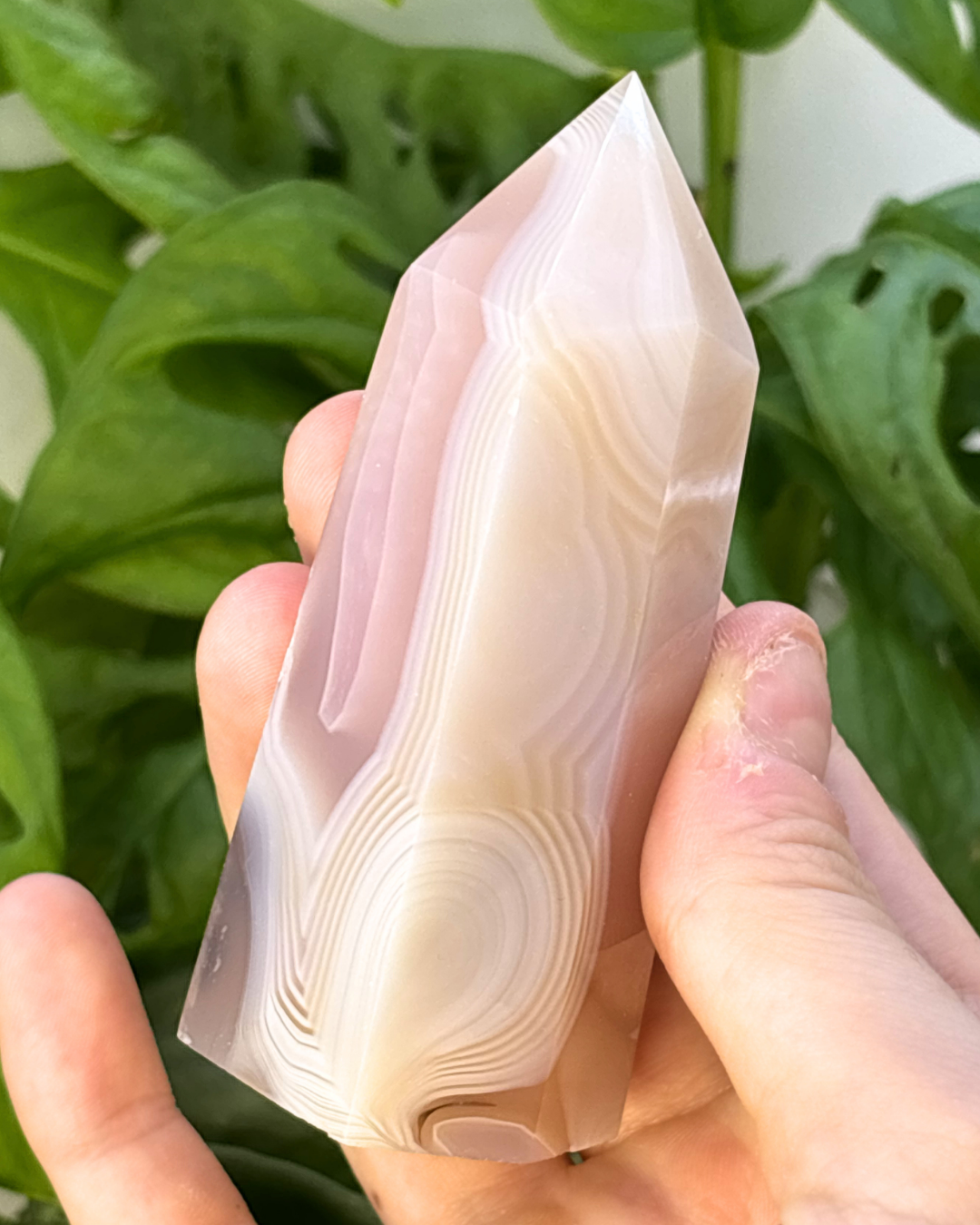 Banded Pink Agate Tower