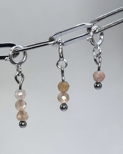 Peach Moonstone Crystal Clips