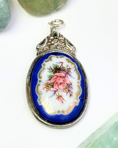 Royal Blue Rose Silver Spoon Charm