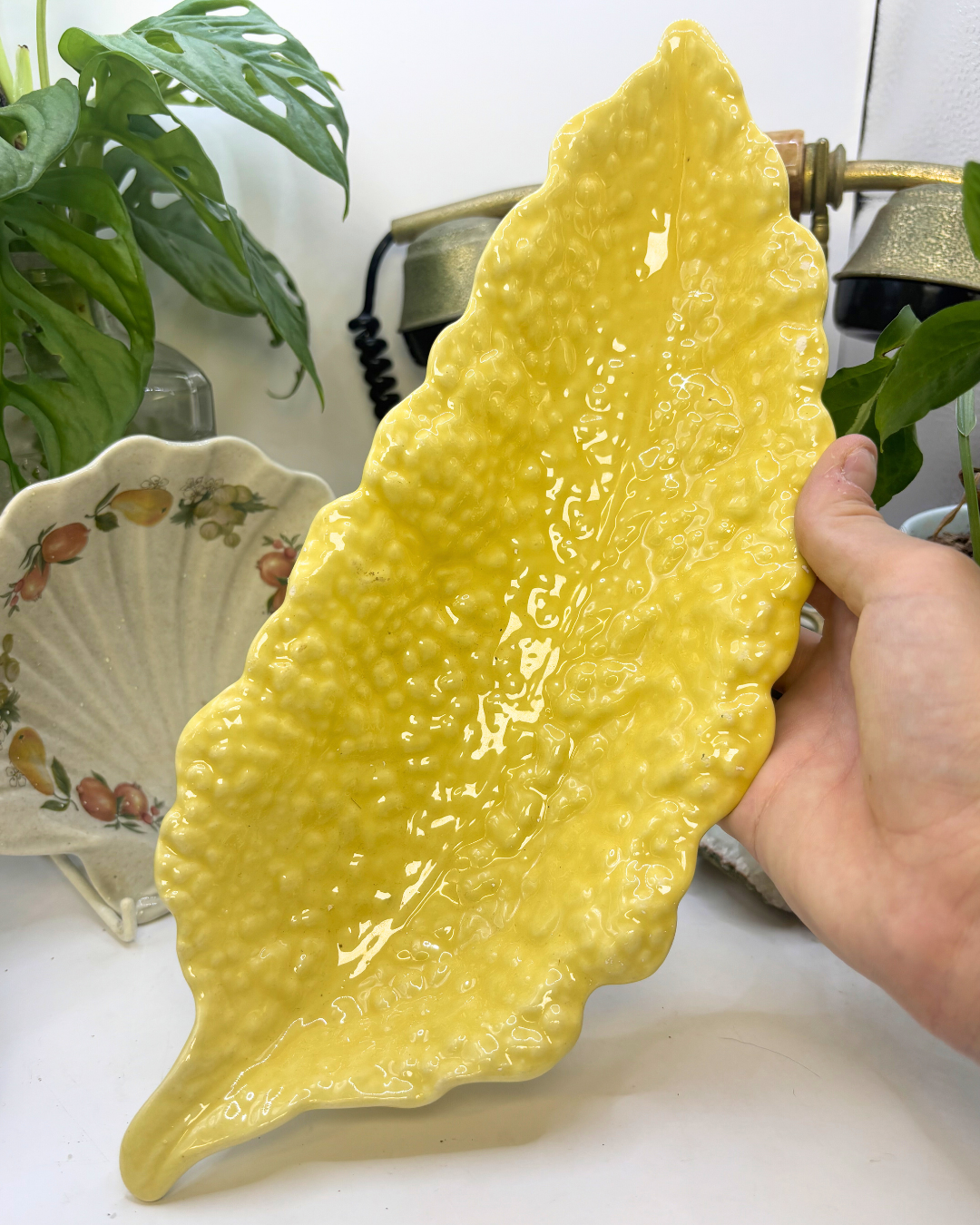 Large Yellow Leaf Dish