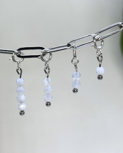 Blue Lace Agate Crystal Clips