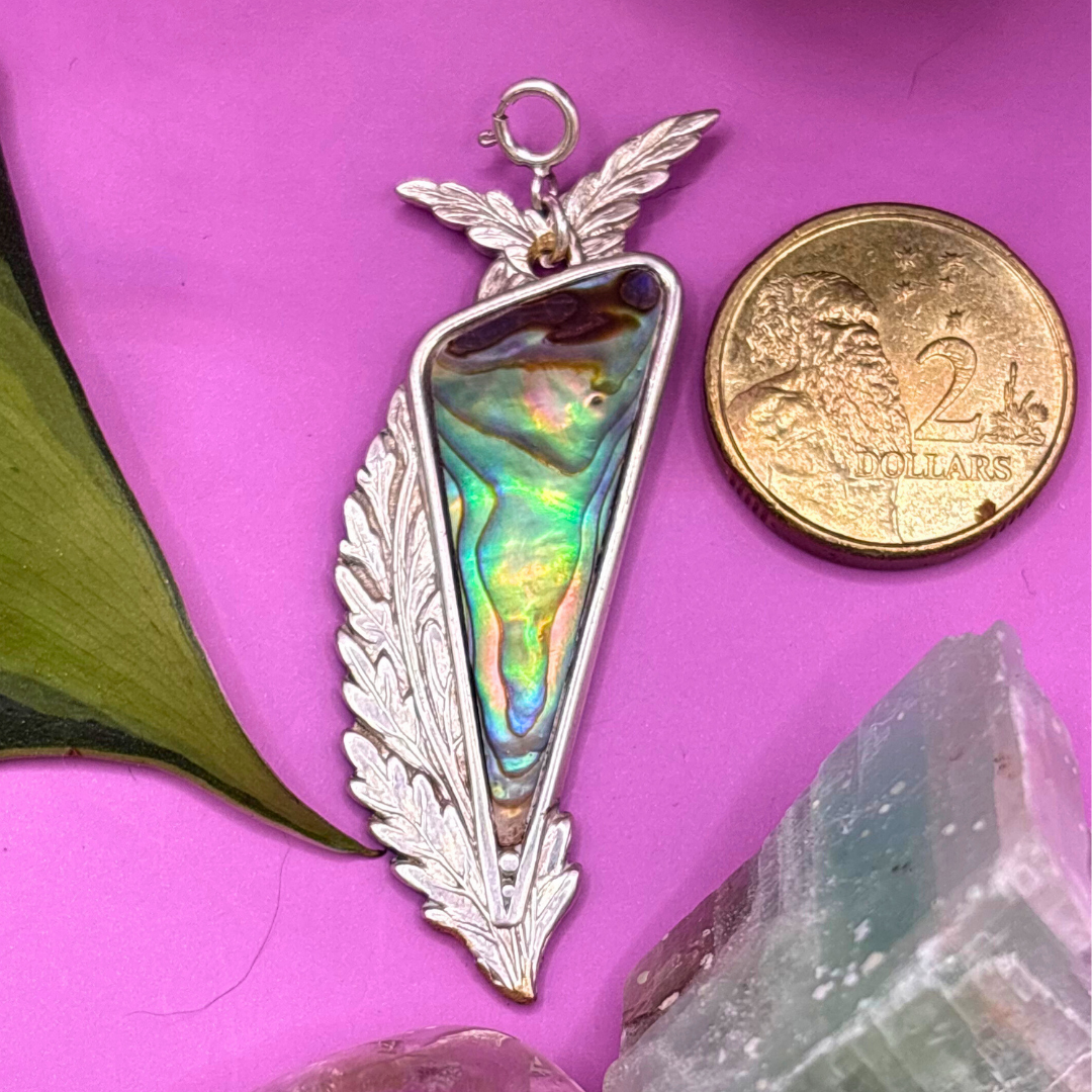 Large Paua Shell Silver Spoon Charm COMING 16/11