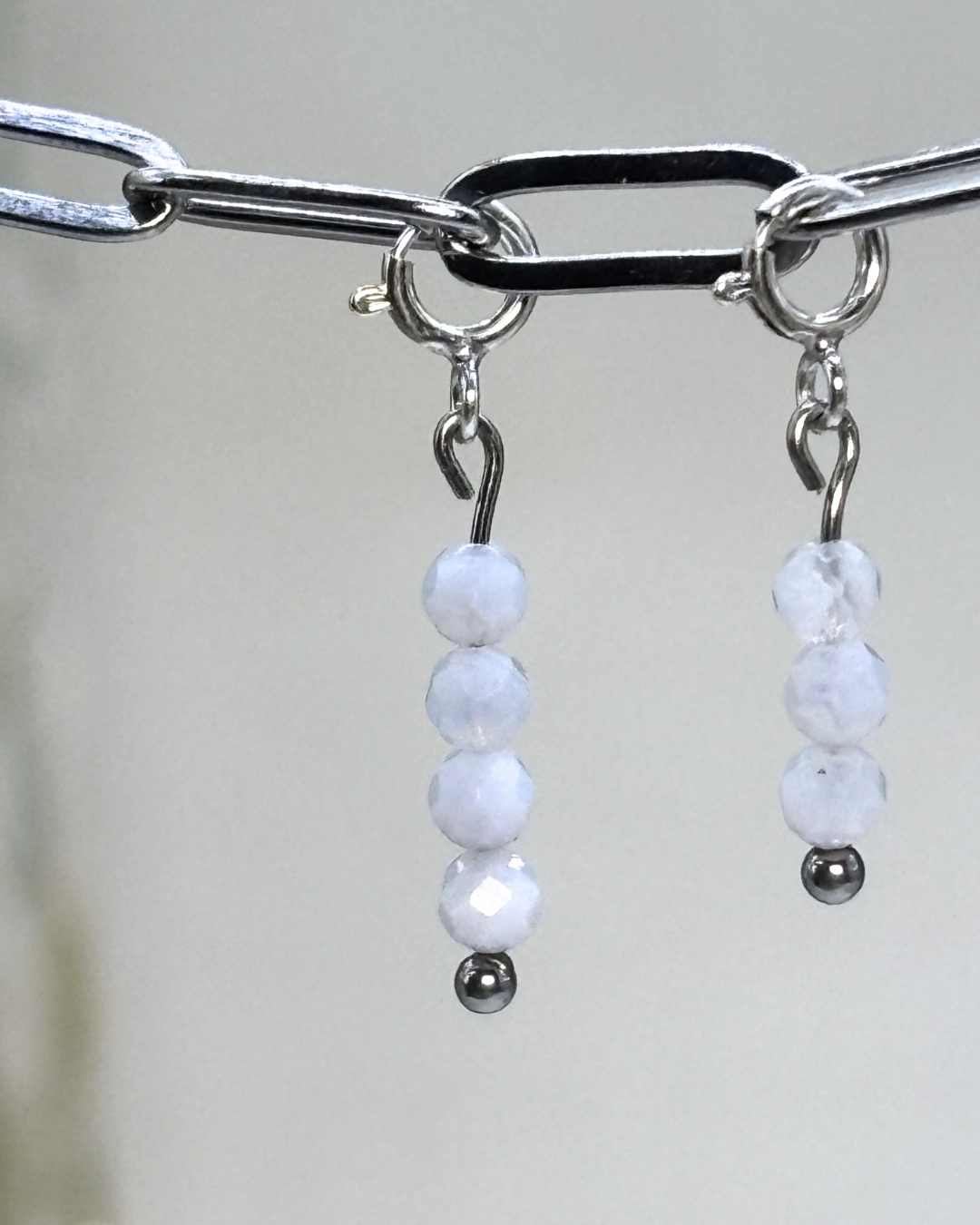 Blue Lace Agate Crystal Clips