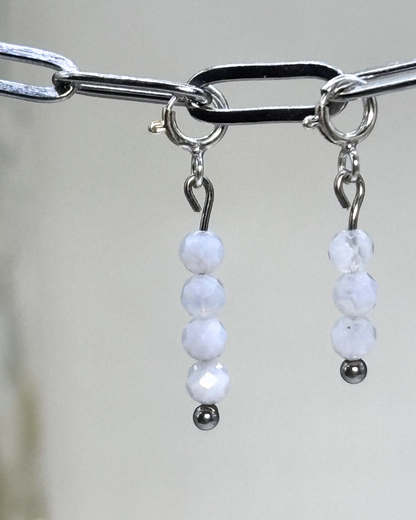 Blue Lace Agate Crystal Clips