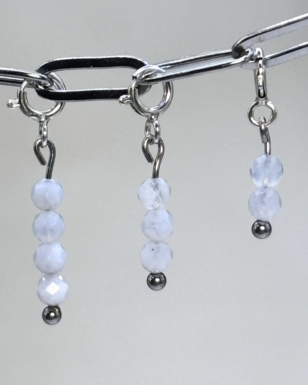 Blue Lace Agate Crystal Clips