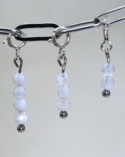 Blue Lace Agate Crystal Clips