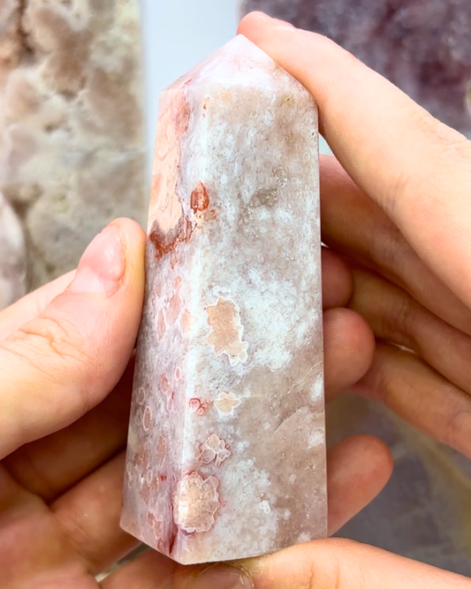 Pink Flower Amethyst Tower