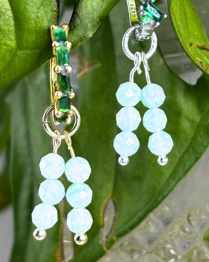 Amazonite Triple Stacked Charms Pair