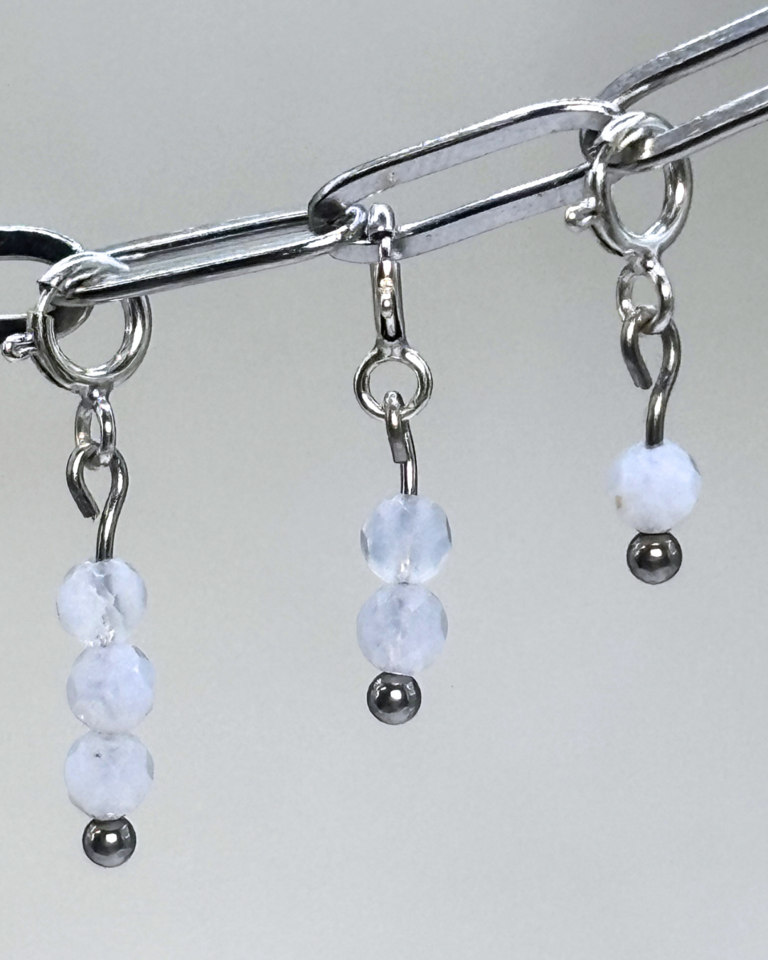 Blue Lace Agate Crystal Clips