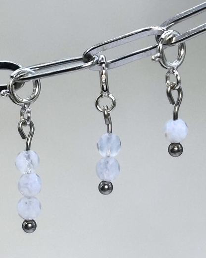 Blue Lace Agate Crystal Clips