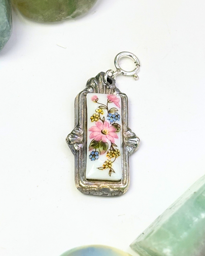 Mini Porcelain Floral Spoon Charm