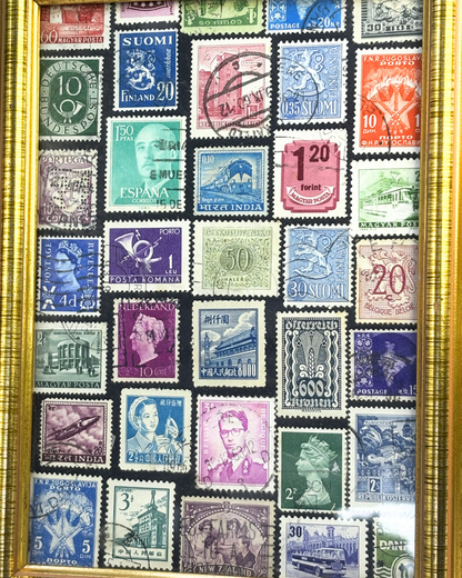 World of Stamps Gold Vintage Stamp Frame