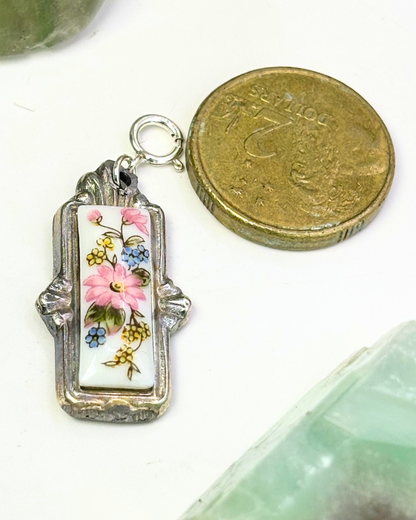 Mini Porcelain Floral Spoon Charm