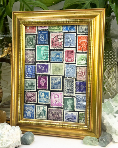 World of Stamps Gold Vintage Stamp Frame