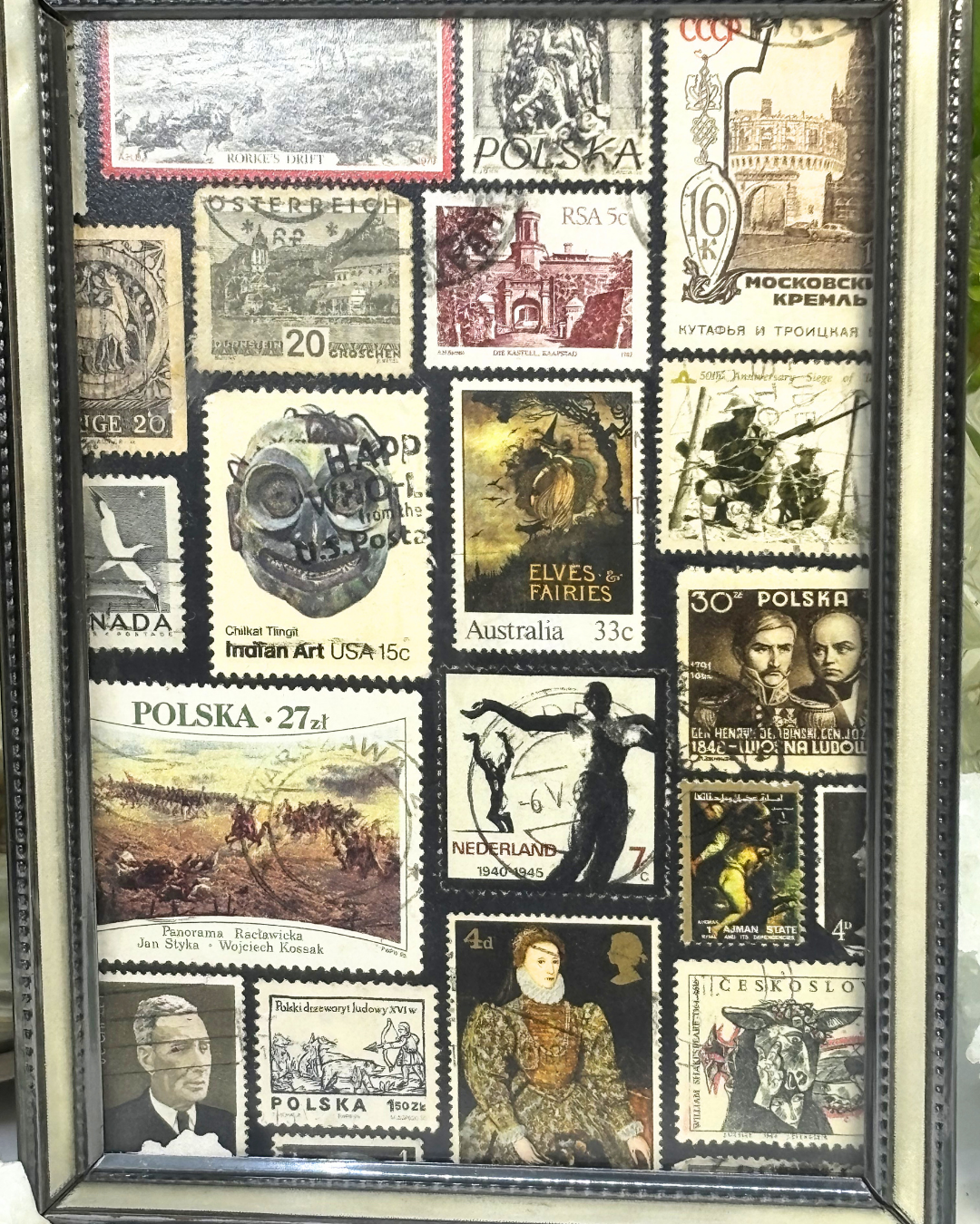 The Dark Arts Gothic Black & Silver Vintage Stamp Frame
