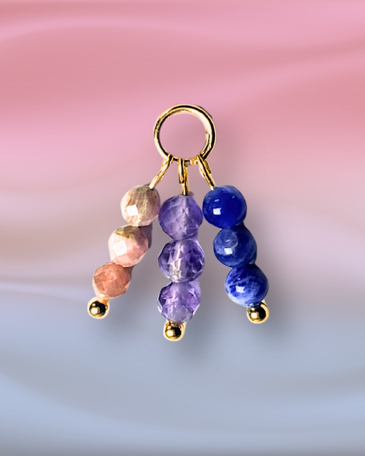 Bisexual Pride Triple Crystal Earring Charm