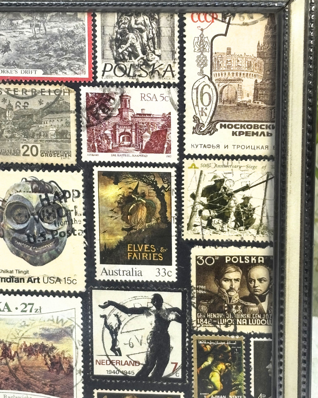 The Dark Arts Gothic Black & Silver Vintage Stamp Frame