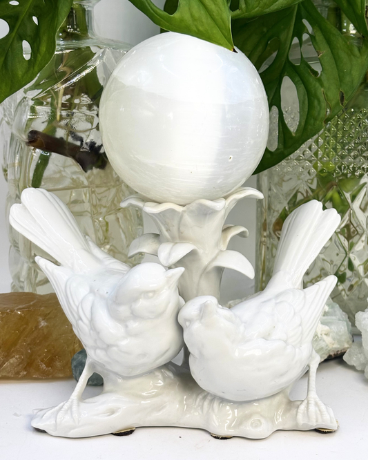 Ceramic Birds Candlestick Holder