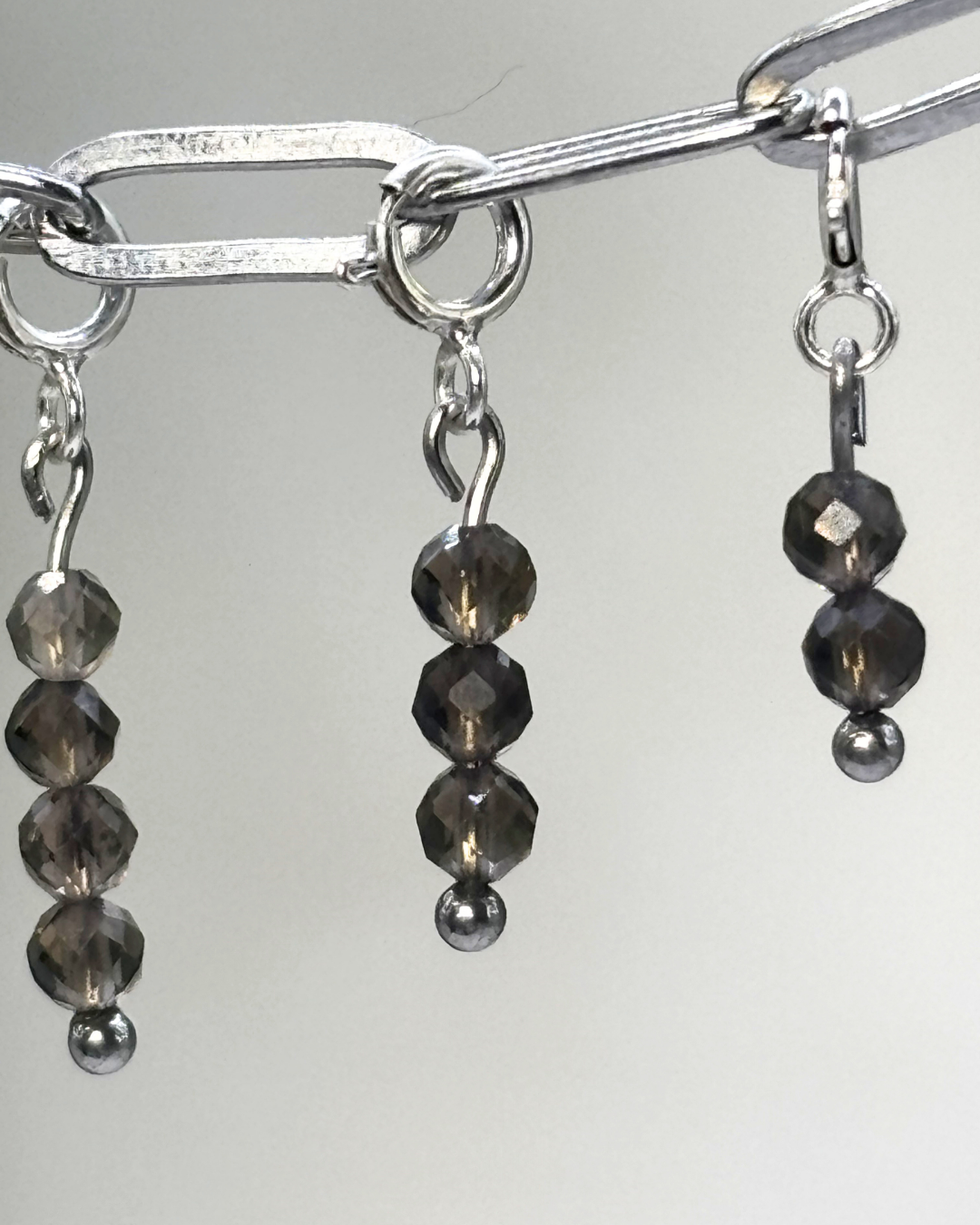 Smokey Quartz Crystal Clips