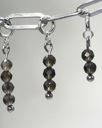 Smokey Quartz Crystal Clips