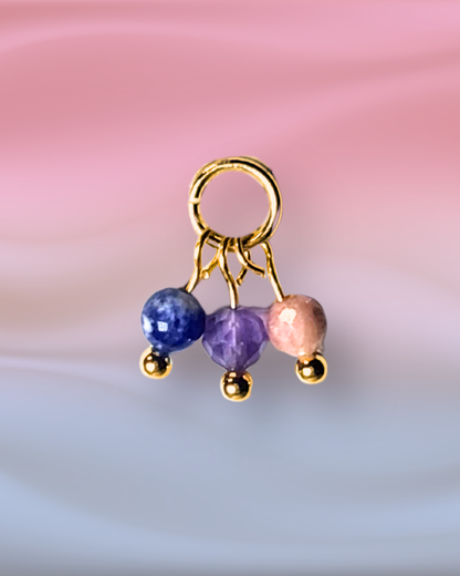 Bisexual Pride Grape Crystal Earring Charm