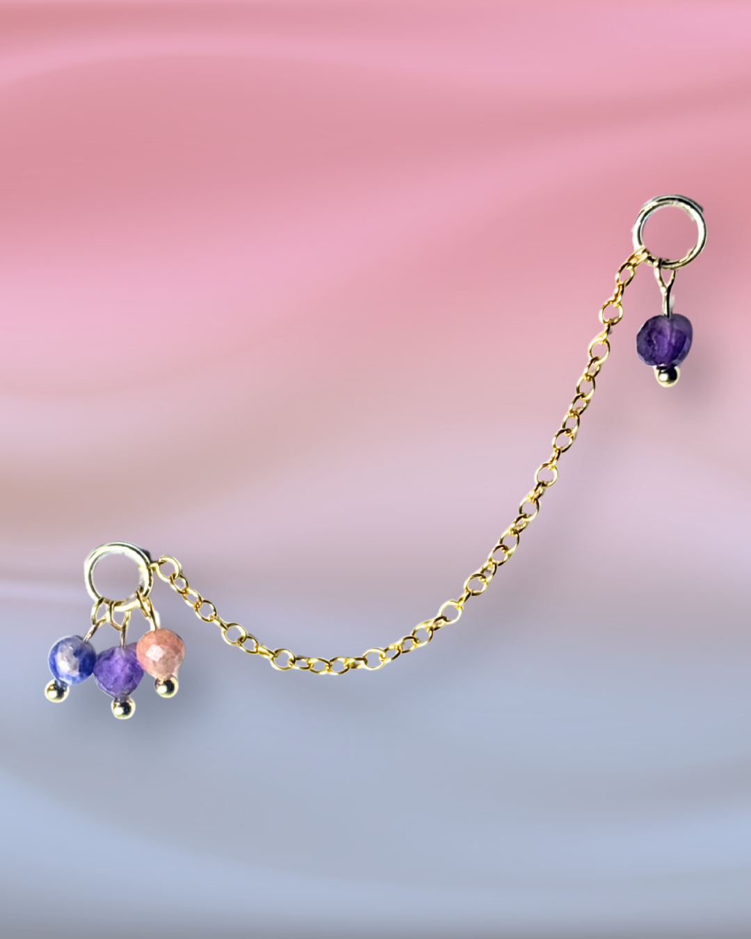 Sunset Grape Chain Earring Charm