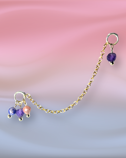 Sunset Grape Chain Earring Charm