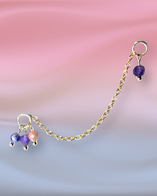 Sunset Grape Chain Earring Charm