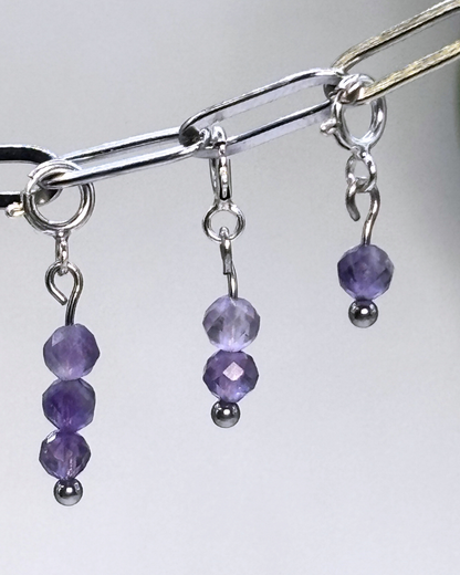Amethyst Crystal Clips