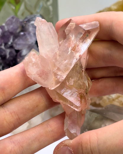 Pink Himalayan Quartz Cluster Specimen