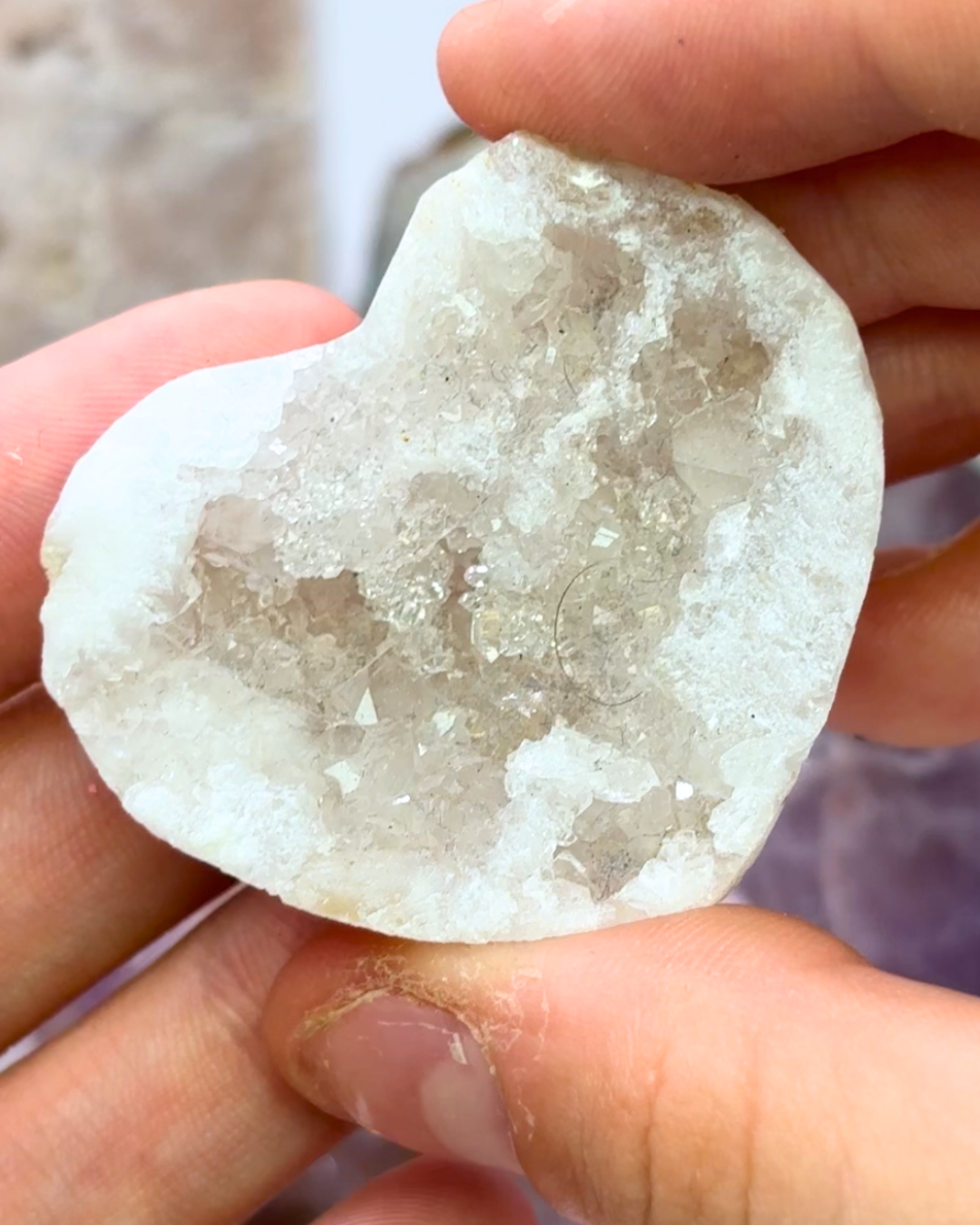 Mini Quartz Geode Heart