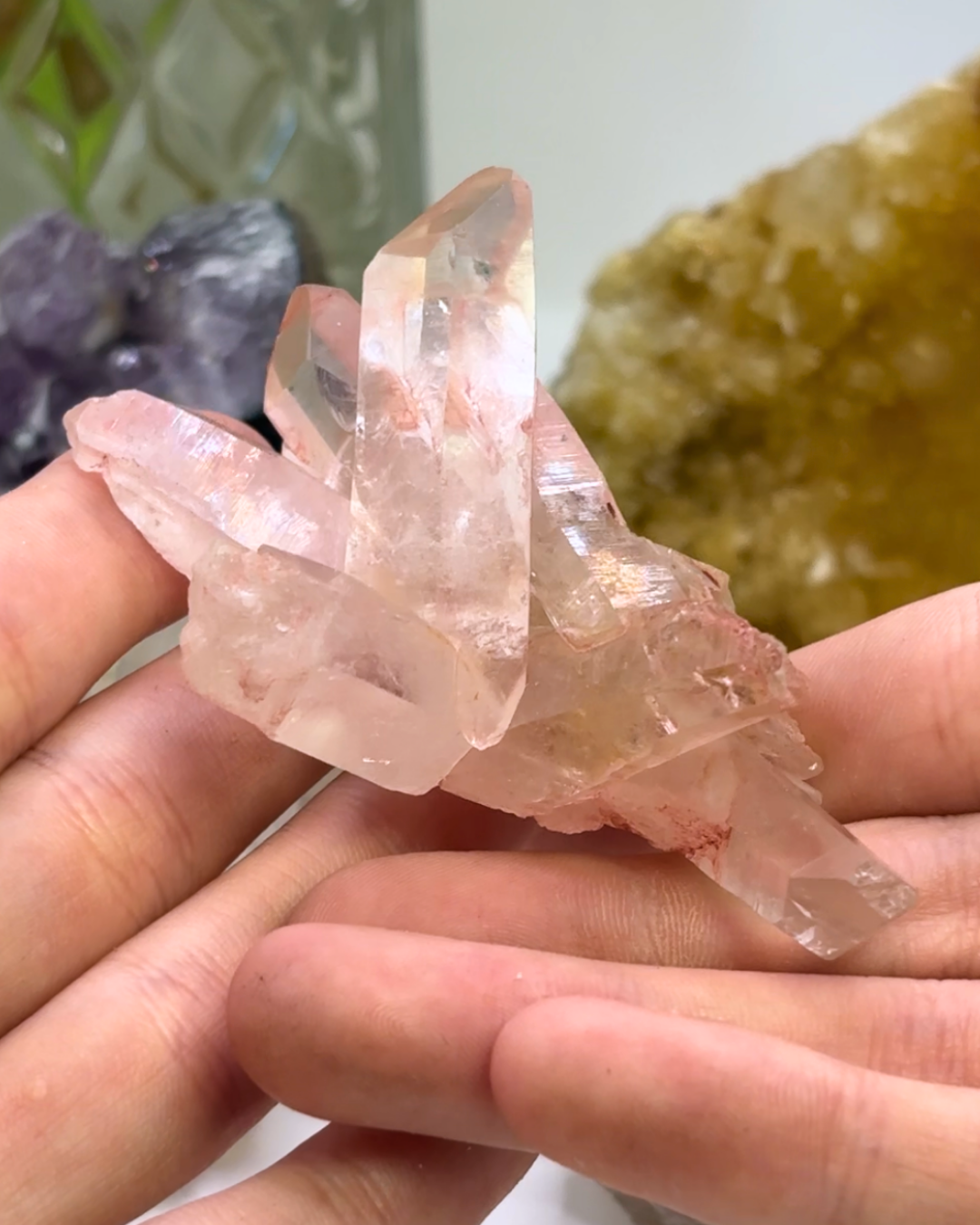Pink Himalayan Quartz Cluster Specimen
