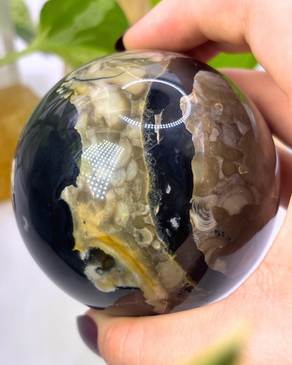 Large Druzy Volcanic Agate Sphere