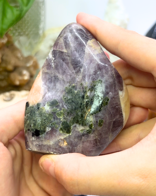 Lepidolite Freeform with Peach Moonstone & Mica Inclusions