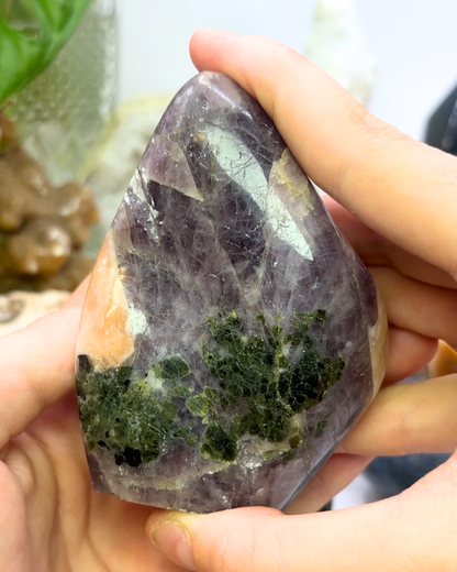 Lepidolite Freeform with Peach Moonstone & Mica Inclusions