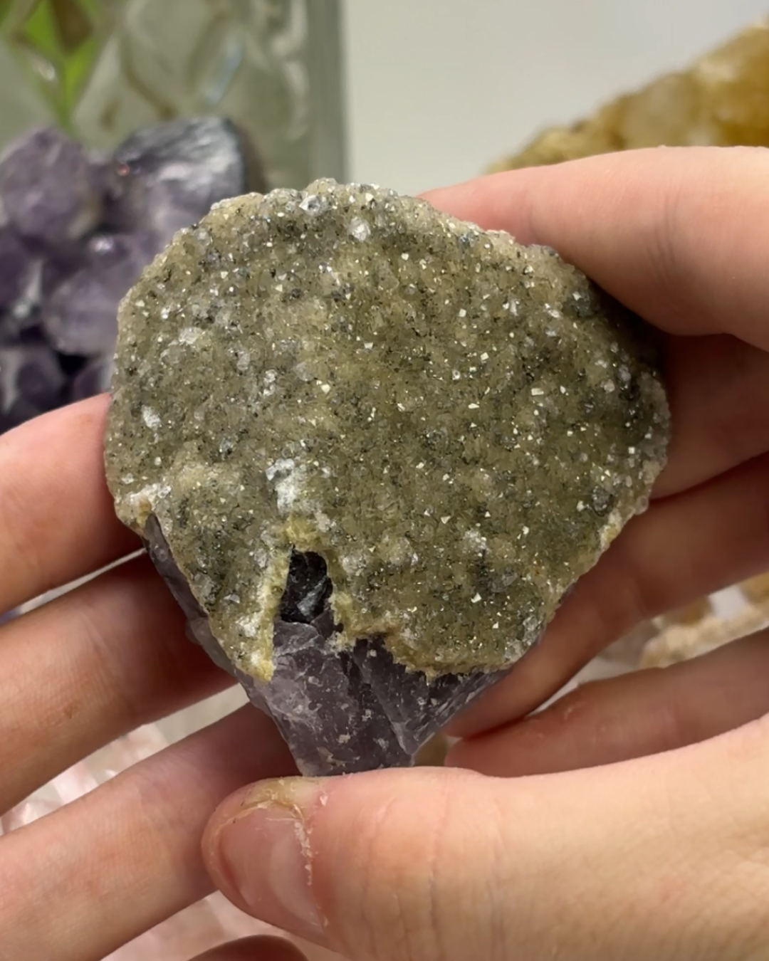 Quartz on Fluorite Specimen