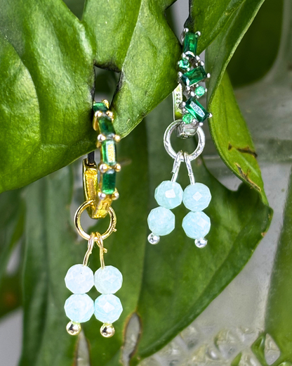 Amazonite Double Stacked Charms PAIR