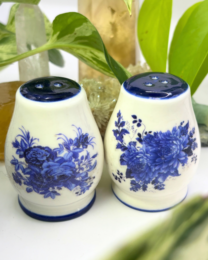 Porcelain Blue Salt & Pepper Shakers