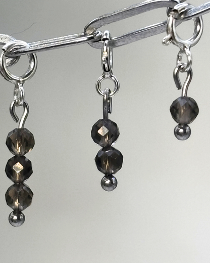 Smokey Quartz Crystal Clips