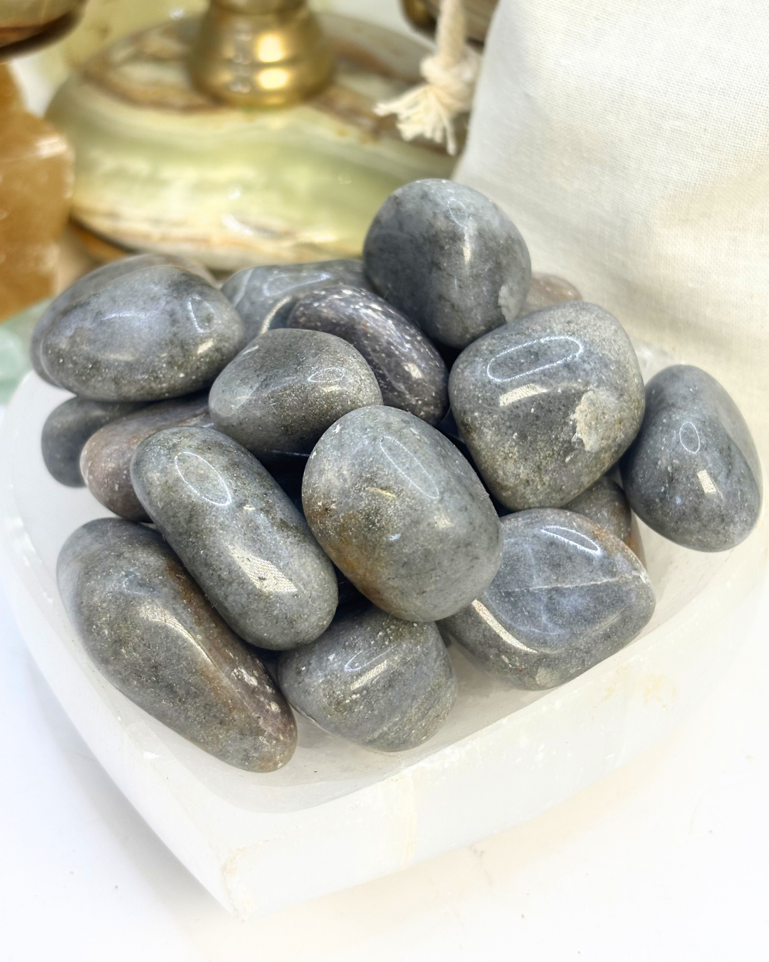 Bulk Grey Aventurine Tumbles 300g