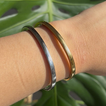 The Guide Crystals 4mm Silver Bangle