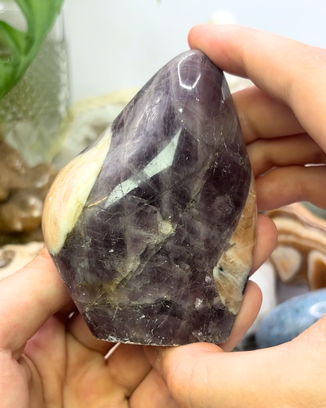 Lepidolite Freeform with Peach Moonstone & Mica Inclusions