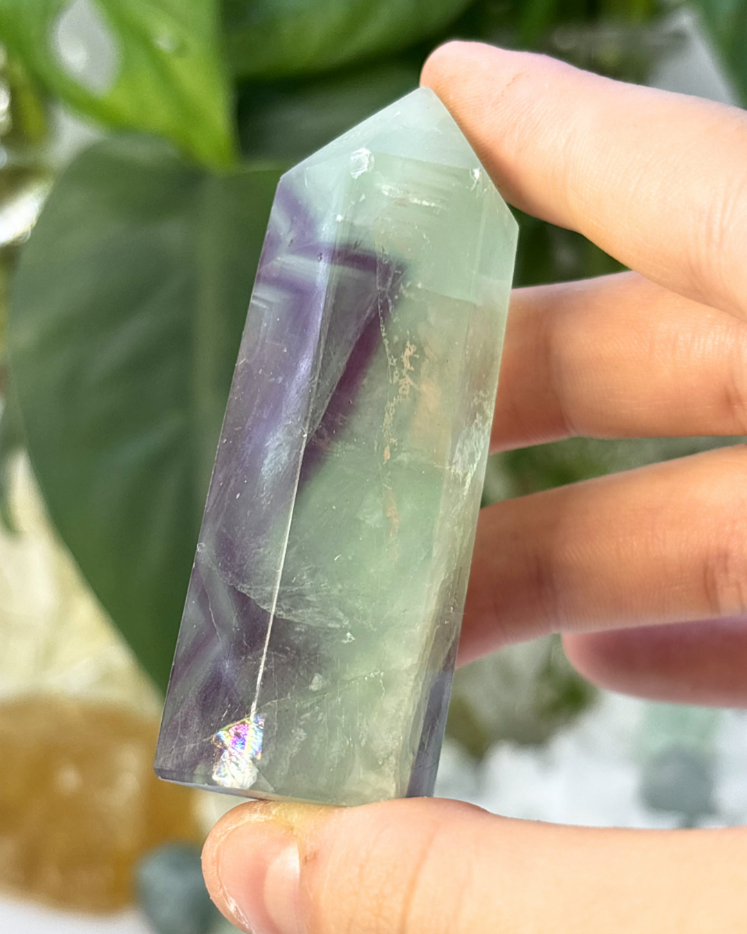 Flashy Rainbow Fluorite Tower
