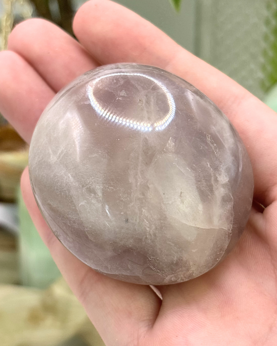 Blue Rose Quartz Palm Stone