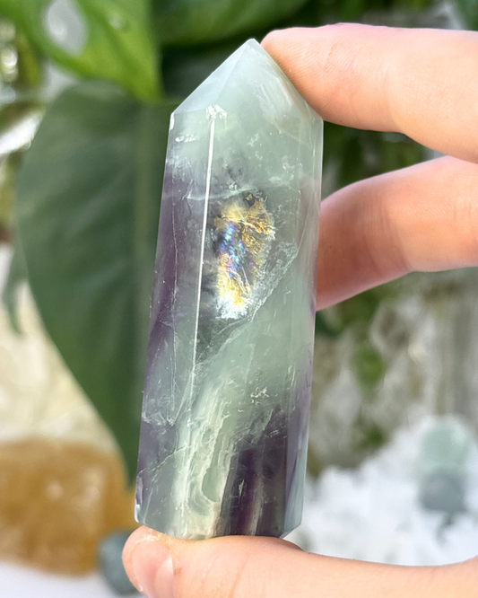 Flashy Rainbow Fluorite Tower