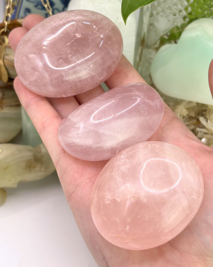 Rose Quartz Palm Stone