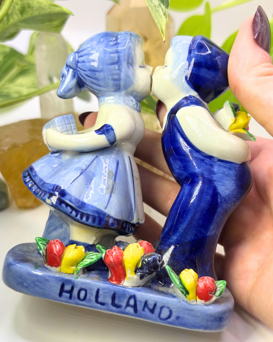 Porcelain Delft Blue Children Figurine