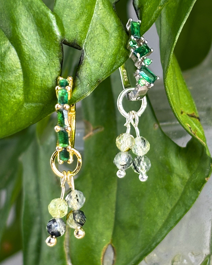 Prehnite Double Stacked Charms PAIR