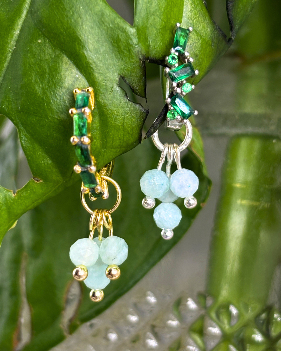 Amazonite Single Sparkle Charm PAIR